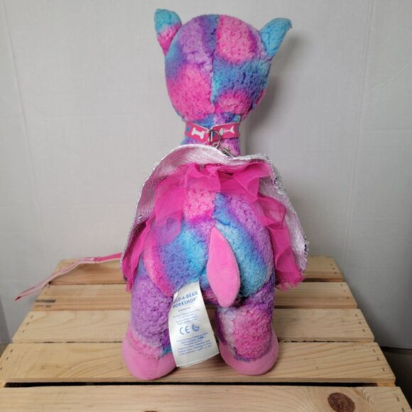 BAB 15" Build A Bear Cotton Candy Swirl Llama in Sequin Tutu w/ Leash - Picture 3 of 6
